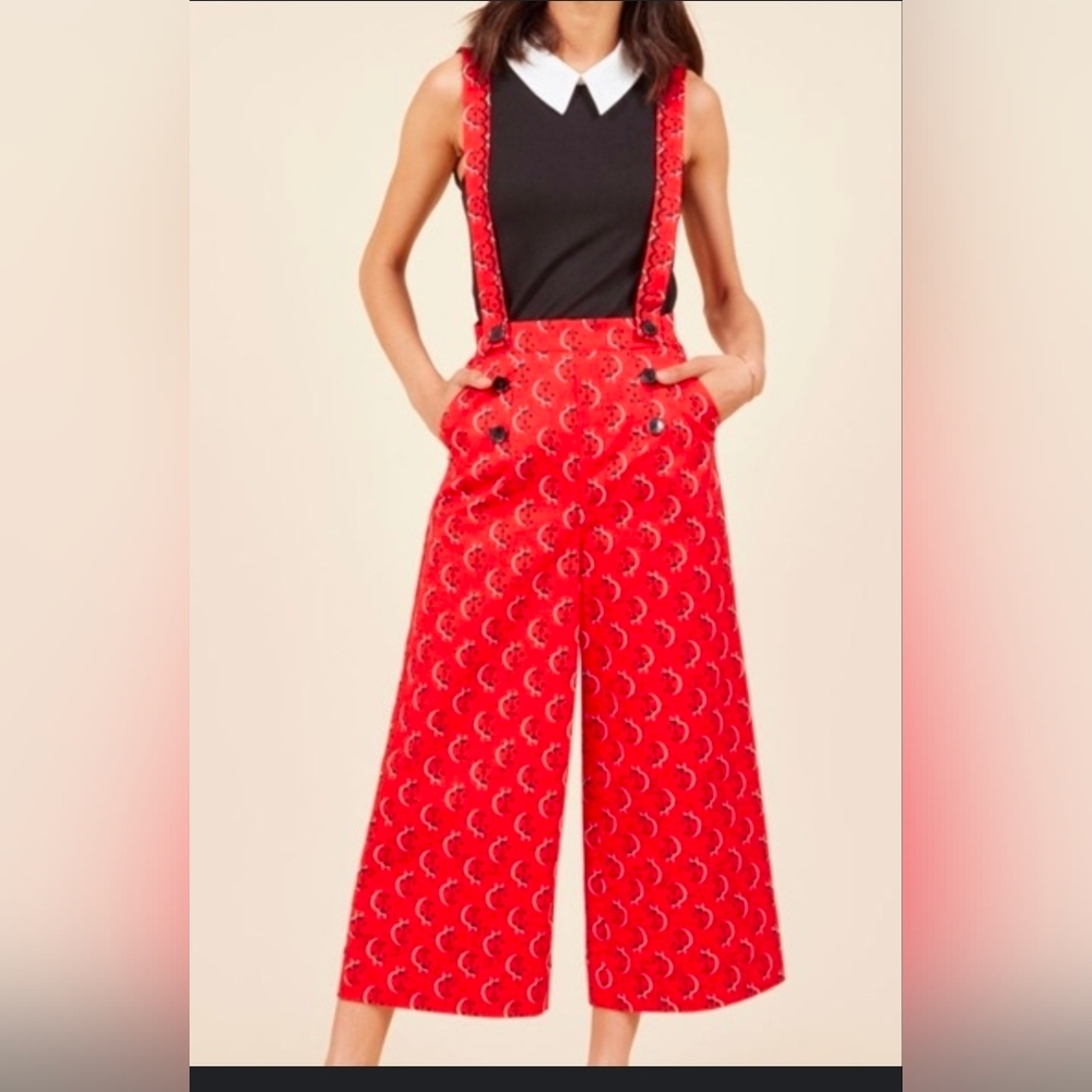 Modcloth Ladybug Suspender Pants